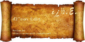 Áron Edit névjegykártya